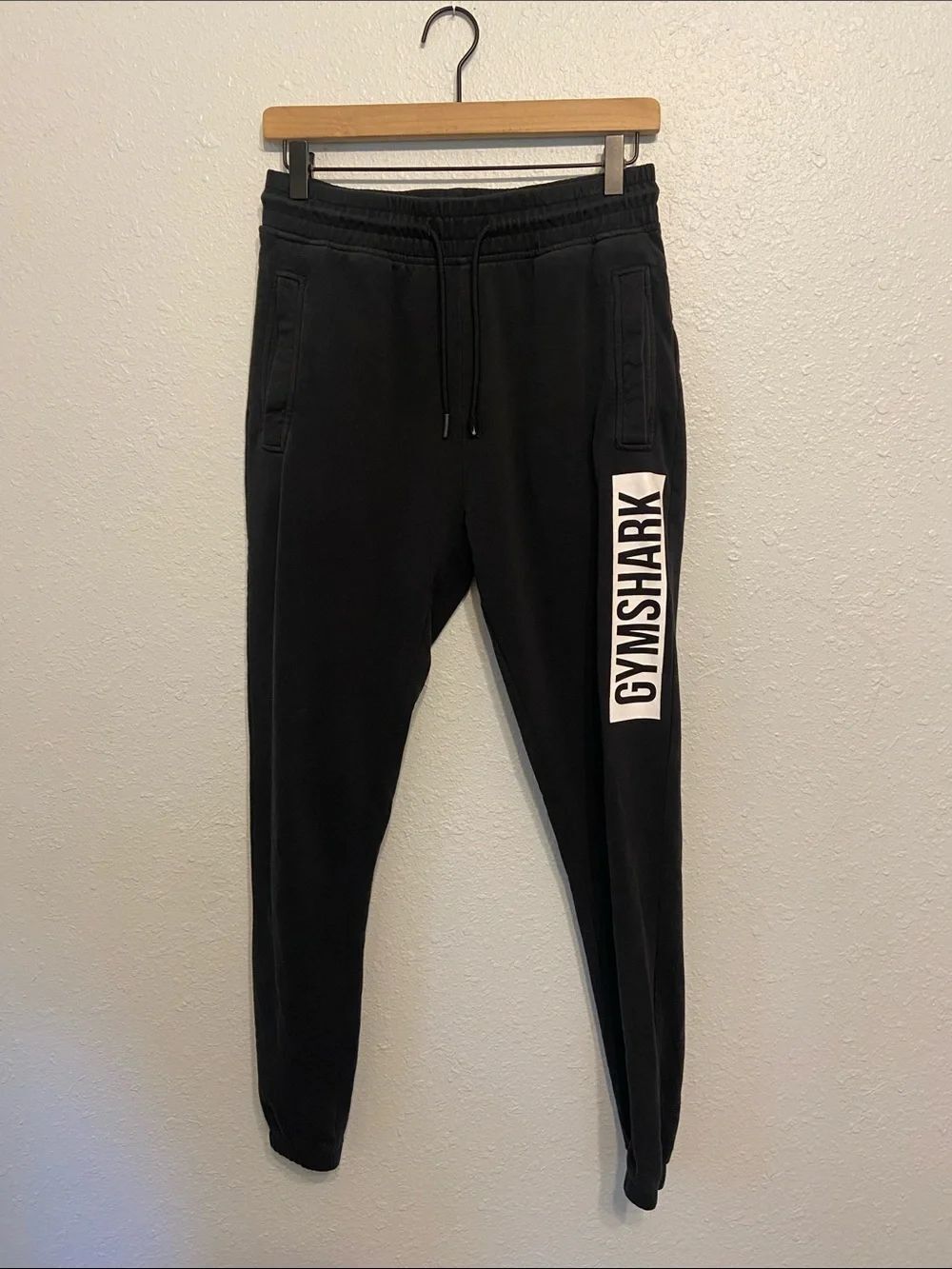 Gymshark Black Logo Side Print Jogger Lounge Sweatpants Size Small